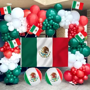 131 pcs Mexico Balloons Garland Arch Kit Mexico Independence Day Party Decorations Mexican Flag Viva Mexico Balloons 16th September Party Supplies for Mexico Theme Birthday Party Decorations
