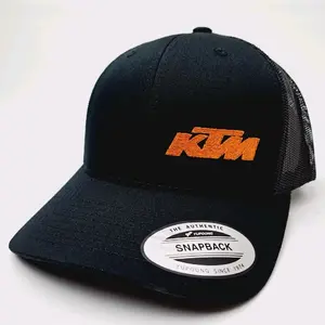 KTM Motorcycles Embroidered Trucker Mesh Snapback Cap Hat Black