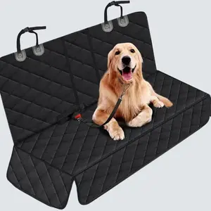 Dog Car Seat Cover, Back Seat Cover for Dogs Pet Car Seat Protector Waterproof Bench Car Seat Cover, Non-Slip Reat Seat Cover Fits Middle Armrest for Most Cars Trucks Suvs - Black DRIVIM