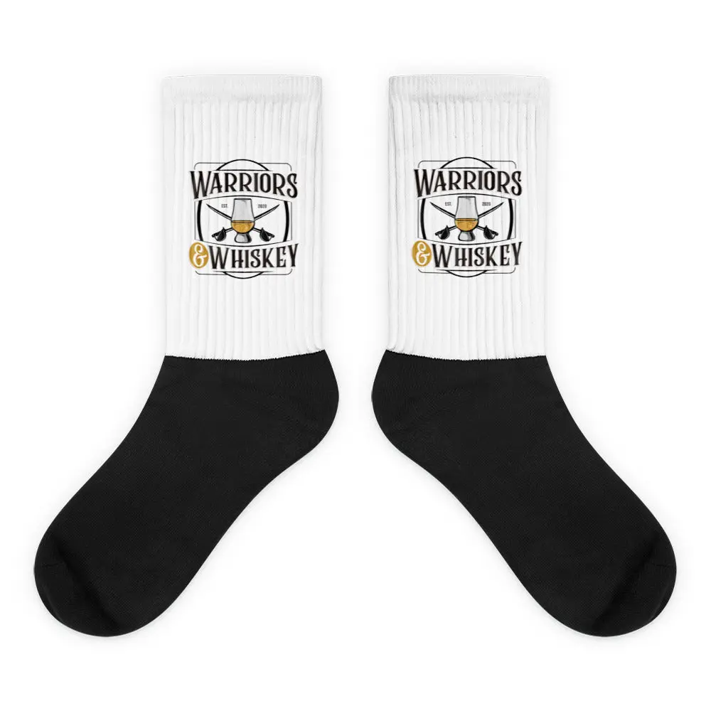 Warriors & Whiskey Socks - Ribbed Men's Cotton & Whisky Socks with Logo Design