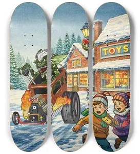 Holiday Horror Skateboard Deck Wall Art Set (3-Piece) Lowbrow Street Art Decoro
