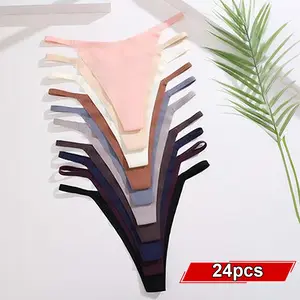 24 pcs Plus SIZE M-XL Seamless panty for women ice silk Panties Sexy Mid Rise ladies underwear