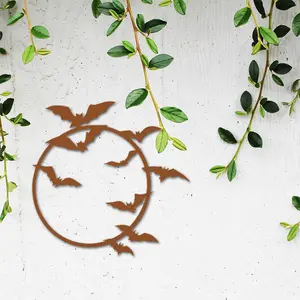 Flying Bats Metal Wall Art Halloween Decor Cute Metal Bats Decor Halloween Wall Sign Stylish Bat Decor Metal Wall Art Spooky