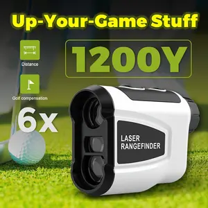 1200 Yard Laser Rangefinder for Golf, Excellent Equipment to Enhance Your Game - 6X Magnification, Slope Compensation, HD Rechargeable, High Precision Flag Lock, Quick Positioning, Anti-Vibration, USB Charging, White, Golf Additions, Stylish Design