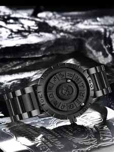 Unique Zodiac Concept Watch, Skull and Constellation Dial, Zinc Alloy Strap, Analog Quartz Movement, Casual Style, Fashion Watches, All Seasons