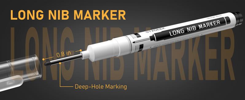 STAGEEK 22 Pack Mechanical Carpenter Pencil Set with Sharpener 60 Refills, Automatic Center Punch, Carbide Scribe Tool, Eraser and Deep Hole Marker Pen, Heavy Duty Construction Pencil for Architect-With Pouch,Art Supplies