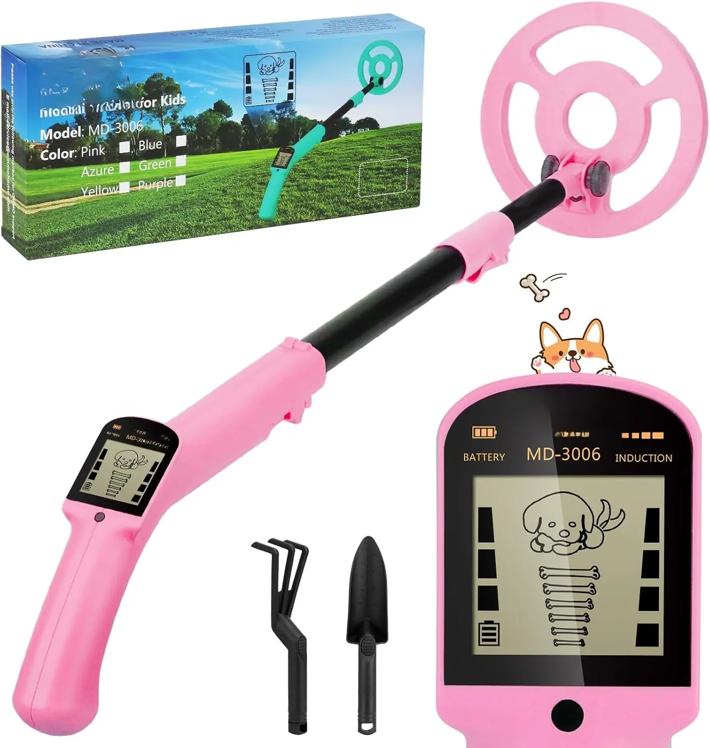 Metal Detector, Adjustable 27.5-37.8 Metal Detector for  with Intuitive LCD Display, Lightweight  Metal Detectors with 6 Search Coil for Exploration Hiking