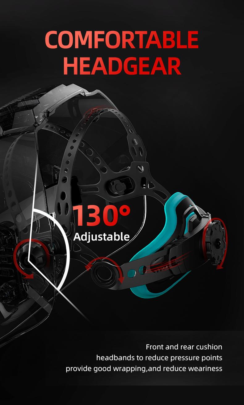 ANDELI MONERDB 4LED 3.94x3.74 Auto Darkening Welding Helmet with True Color Large Viewing Screen 6 Arc Sensors for MIG TIG ARC CUT Welding Heavy Duty Weldingmask Weldingcap