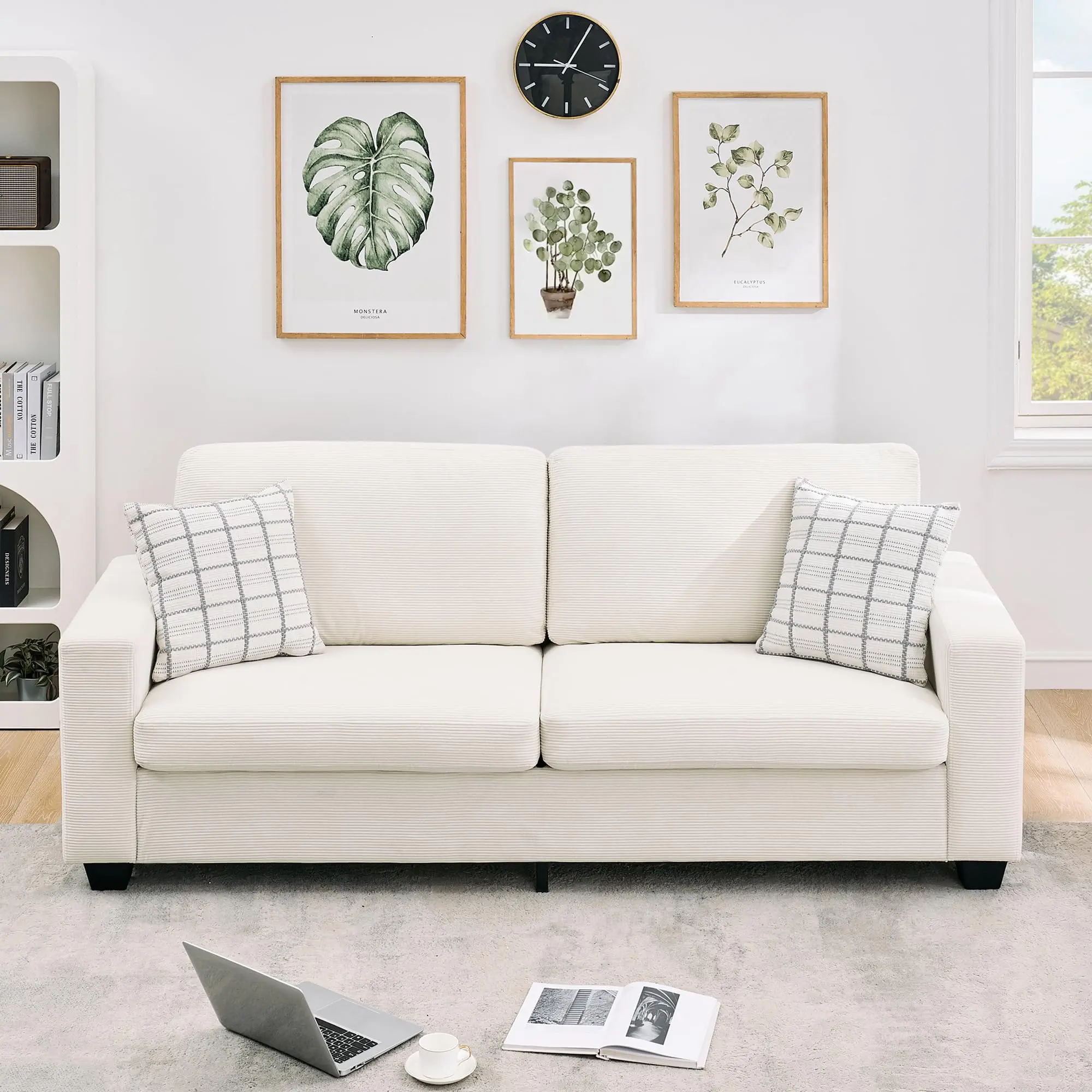 Garvee Love Seat Couches, Modern 83" Corduroy Sofa for Apartments with Deep Seating & Wide Armrests – Features Removable Washable Cushion Covers & Easy Assembly for Small Space Living Rooms