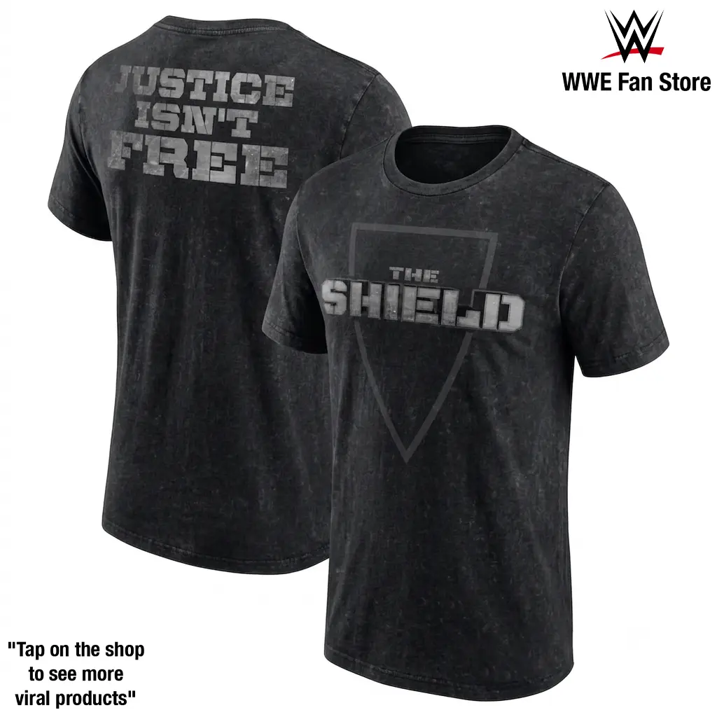 The Shield Justice Isn't Free Retro T-Shirt – Roman Reigns, Seth Rollins & Dean Ambrose Legendary WWE Faction Tee, Dominant Championship Reigns, Iconic Rivalries, Unforgettable Main Event Matches, Vintage Wrestling Fan Gift, Classic WWE Collectible Shirt