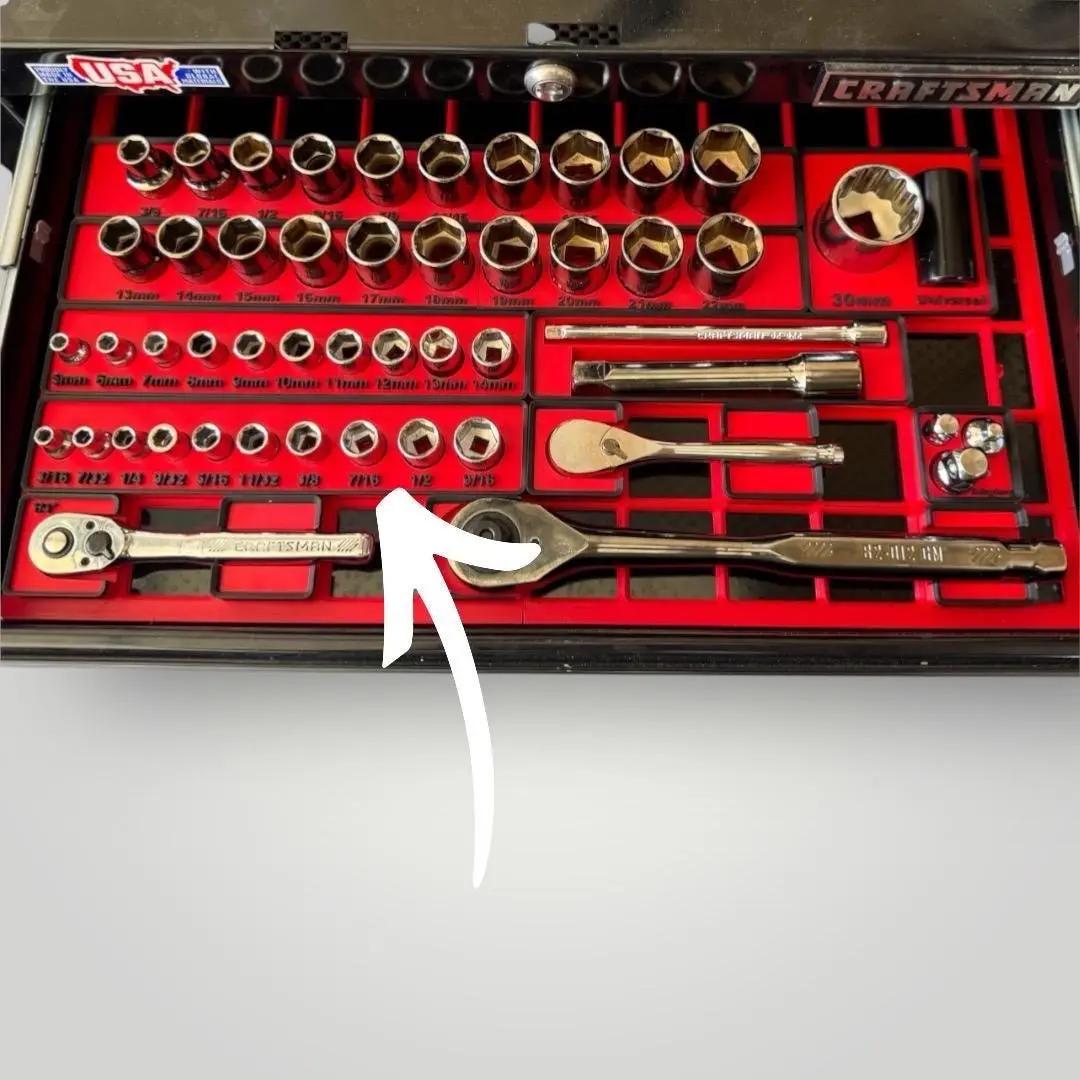 Modular Socket Organizer | 1/4” Drive SAE | Gridfinity Compatible | Custom Two-Tone Color