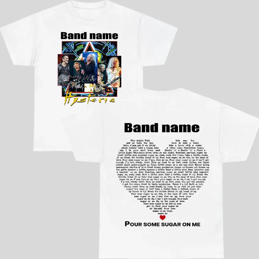 Pour Some Sugar On Me 2 Sided Shirt, Def L Shirt, Hysteri Album 1987 Tee, Hard Rock Unisex