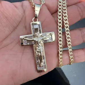 Cristo Vive Necklace for him or her with Cuban chain