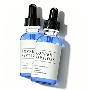 GHK-Cu Peptides Serum, Copper Peptides Serum for Face - Tightening, Repairing, Collagen Boosting - with Hyaluronic Acid - Fragrance-Free