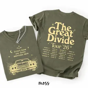 American Cars Vintage Comfort Colors Shirt, Folk Music Song Lyrics Inspired Tee, The Divide Tour Shirt, NK Merch Concert Shirt