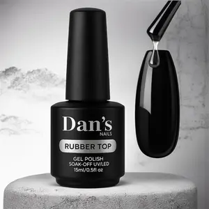 Rubber Top Coat Gel for Nails – No Wipe High Shine Finish