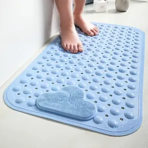 1PC Non-Slip Bathroom Rug with Suction Back, Skin Texture Surface for Massage, Tpe Material, Comfortable Foot Bottom, Bath Tub Mat, Bath Mats For Shower, Bathtub Mat Non Slip