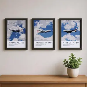 Airways Airbus Prints Unframed -  Superjumbo Aviation Art Poster | Pilot Gift, Aviation Poster, Plane Art