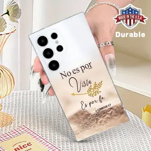 Summer New Wholesale Store Creative Print Bible Verses Religious Faith Transparent Phone Case for Samsung and Galaxy S25/S24/S20FE Birthday Gift,Surprise Present for Friends, Family, Girlfriend, Smartphone Screen Protector Casing Cellphone Protection