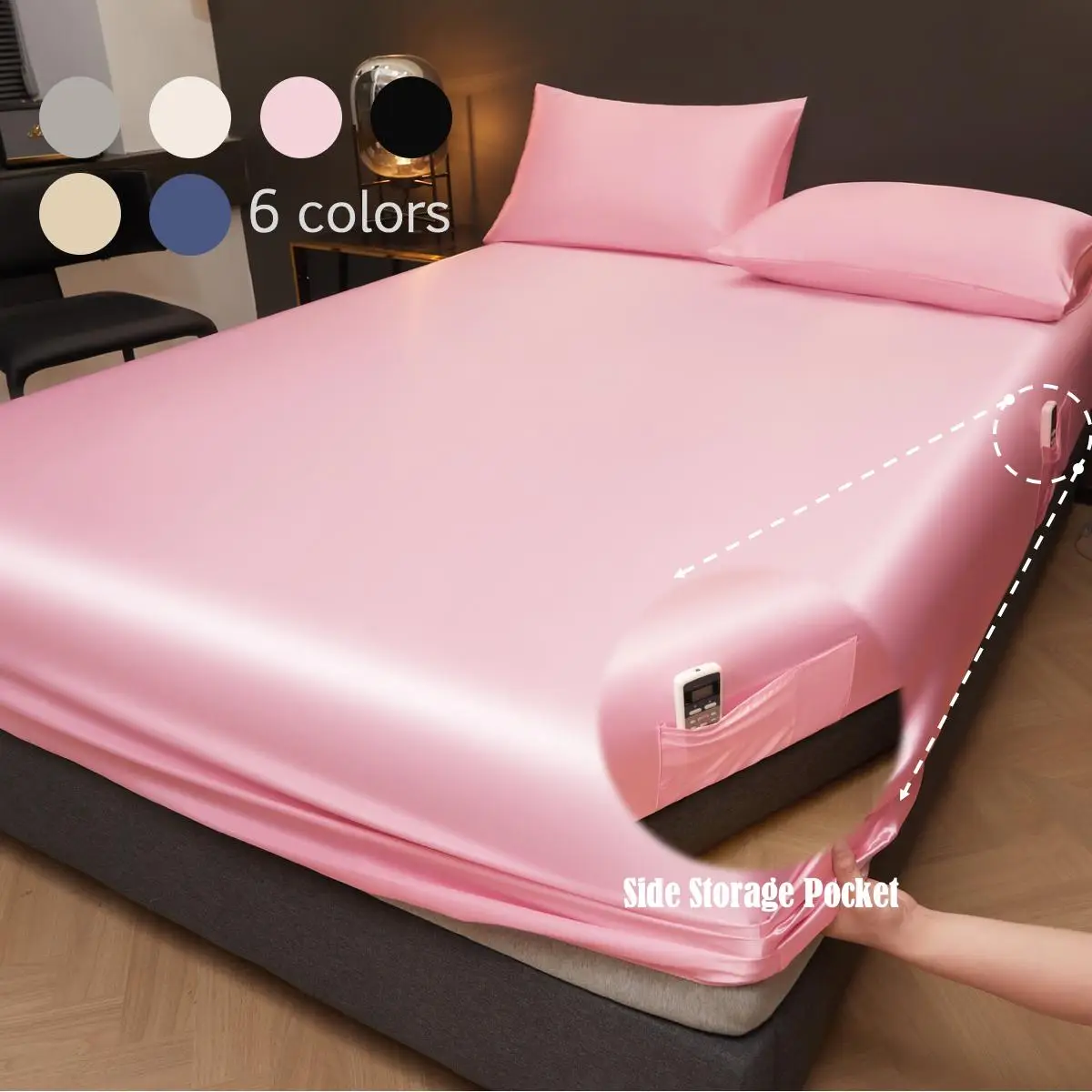 Solid Color Fitted Sheet Set, 3 Counts/set Including 1 Fitted Sheet & 2 Pillowcases without Filler, Soft Comfortable Bedding Set for Bedroom, Dormitor