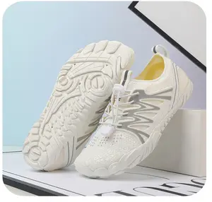 Women's Water Shoes Quick Dry Barefoot Aqua Shoes Non-Slip Rubber Sole Adjustable Lace for Beach Swim Surf Kayak