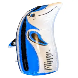 Flippy The 31" Inflatable Pool Toy Dolphin, Premium Heavy Gauge, Repair Kit Included