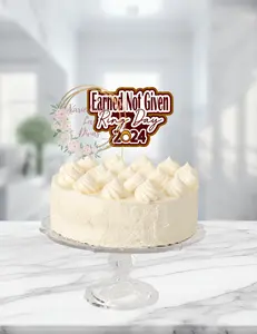 Earned Not Given Ring Day Cake topper 2025