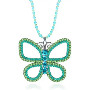 Big Green Butterfly Choker Necklace - Sparkly Green Butterfly Pendant Necklace for Women Halloween Christmas