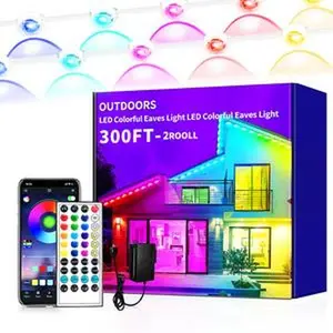 led  permanent  lighting Permanent Outdoor RGB Lights,IP67 Waterproof Smart LED Eaves Lights with App/Remote,Suitable for Christmas and all festive decorations,everyday and feature lighting,house roof and garden lighting