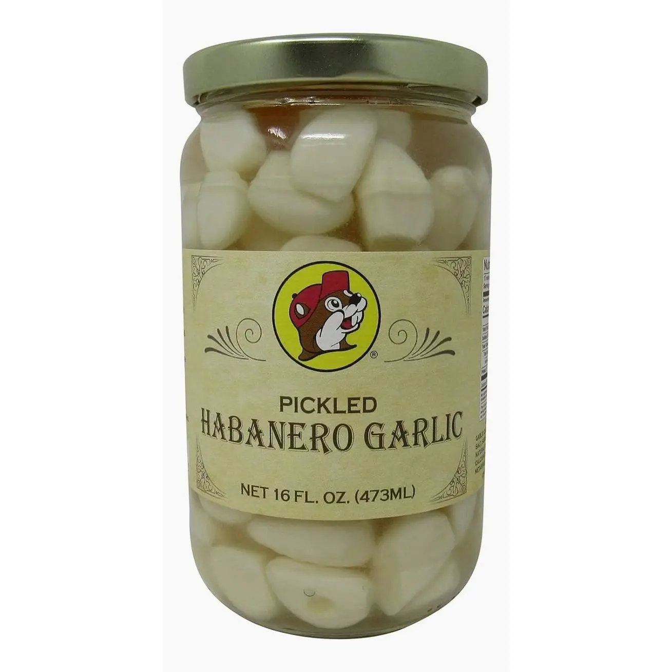 Buc-ee's Pickled Habanero Garlic in a Resealable Jar, Gluten Free, No High Fructose Corn Syrup, 16 Fl Ounces