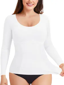 Women's Long Sleeve Bodycon Top, Casual Fashionable Top, High Elastic Breathable Fabric, Seamless Comfort Fit, Tight-Fitting Design, All Seasons Wear christmas push up bra