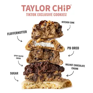Taylor Chip Cookie Bundle – LIMITED EDITION including Walnut Chocolate Chunk, Flufferner, Spicy Salted Cocoa, Sugar, Peanut Butter Oreo, and Kitchen Sink