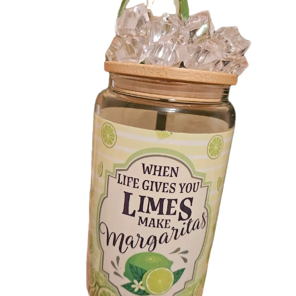 16oz Libbey Glass with Decorated Lid - Perfect for Drinks - Drinkware