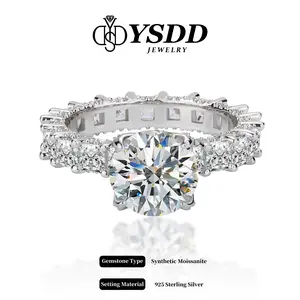 【#125 Twilight】Luxury 3Carat Synthetic Moissanite Eternity Engagement Ring in 925 Sterling Silver for Women Engagement Wedding Lady's Gift Luxury