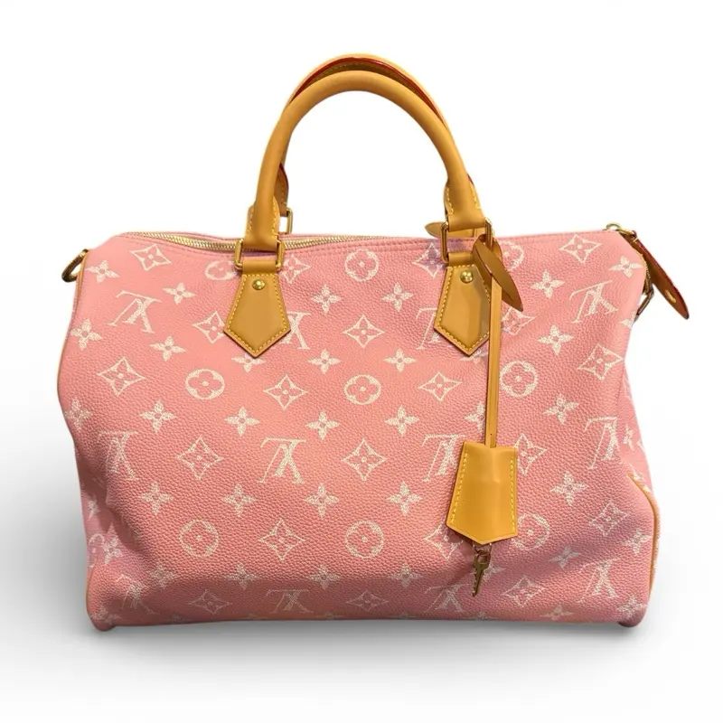 Pre-owned Louis Vuitton leather Crossbody Bags Calfskin Monogram Speedy 40 P9 Bandouliere in Candy