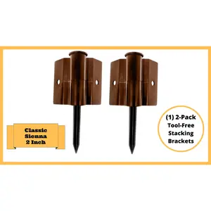 Classic Sienna Snap-Lock Raised Garden Bed Brackets – 2” Stacking Bracket (2 pack Brown)