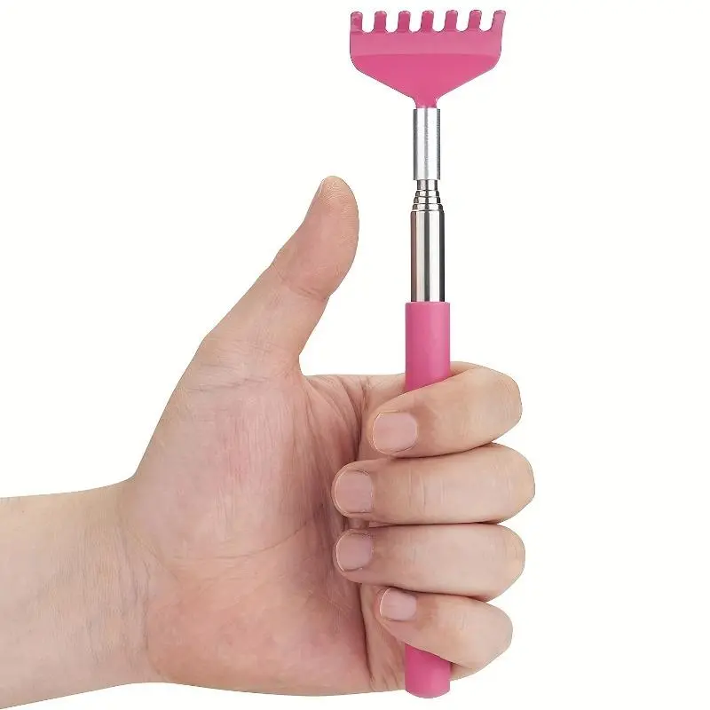 Extendable Claw Back Scratcher, Portable Stainless Steel Telescoping TPR Rubber Grip Back Scratchers for Whole Body, Body Care, No Battery Required, Body Care Tool Backscratcher