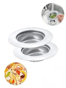 LMMAKE Stainless Steel Sink Strainers 2Pcs 4.5" Wide Rim Fine Mesh for Optimal Food Filtration Prevents Clogs Captures Particles Ideal for Commercial Kitchens Rental Properties Family Homes