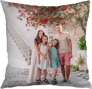 Personalised Cushion Covers 18x18 Inch, Customised Pillow Case Cover with Photo Text Name Gifts for Boys Girls Women Men, Custom Car Sofa Cushions Cover (Family)