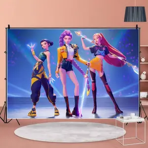 Kpop Girl Group Background Cloth, Sweet Cool Spice Girl Hanging Tapestry, Birthday Party Decor, Gaming Room Renovation, Cosplay Photo Wall