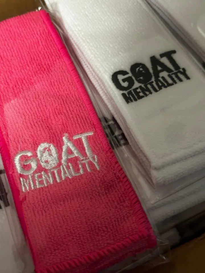 GOAT Mentality Football Streamer Towel - Grind Overcome Achieve Triumph Mantra for Dry Focus during Intense Gameplay