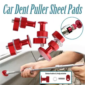 4-Piece Car Dent Repair Tool Set, Car Dent Remover, Aluminum Alloy Round Pad Puller Accessories, Reusable Ice Hail Dents Fixing Tools, Automotive Precision Tools