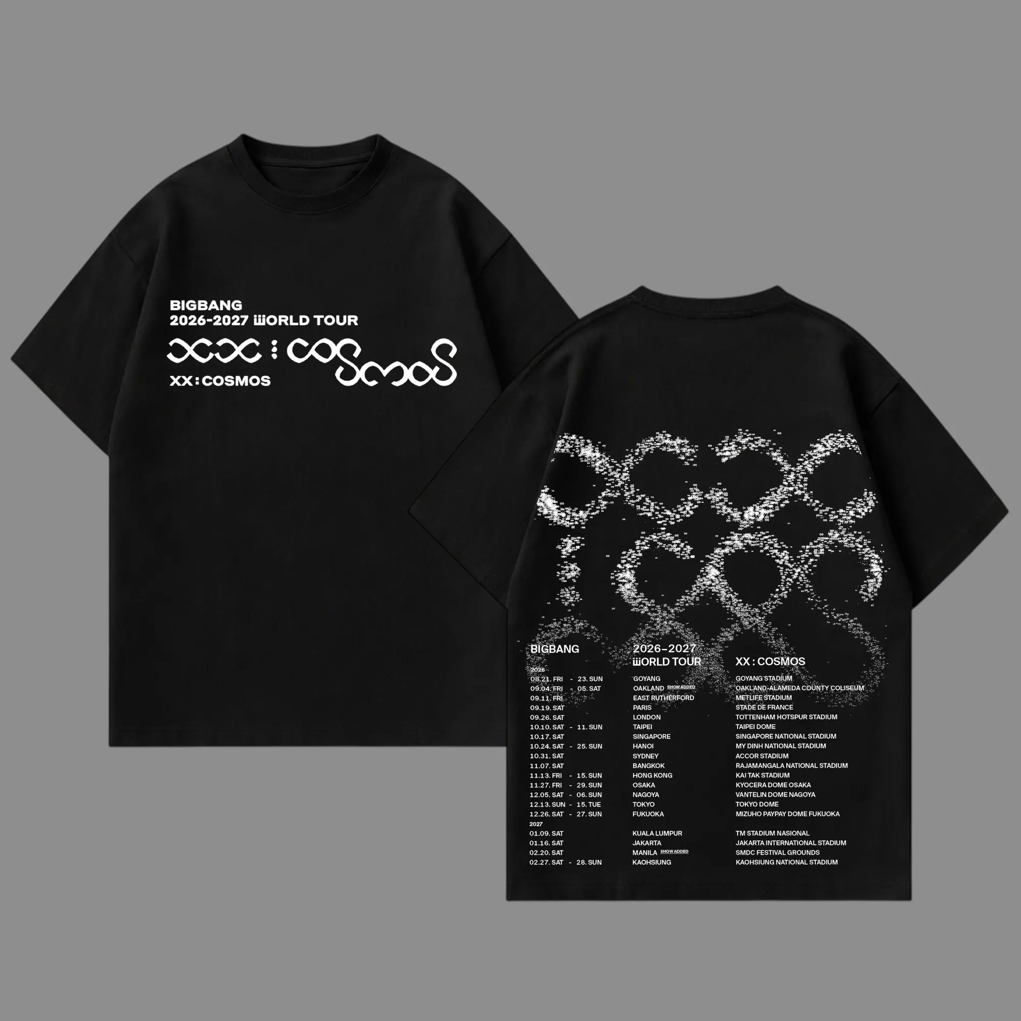 BIGBANG  XX : COSMOS WORLD TOUR Premium Cotton T-Shirt - G-Dragon Taeyang Daesung Graphic Tee, KPOP Concert Tour Merch, Cute Festival Summer Shirt, Unisex Gift for Latin Fans