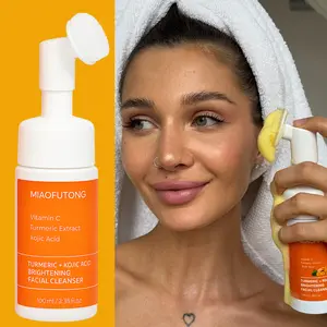 Turmeric Face Wash - Turmeric Foaming Cleanser for All Skin, 3.38 Fl Oz/100 ml, Skincare Essential - Cleansing Facial Mousse