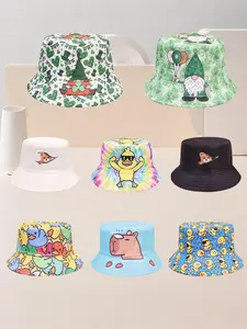 Cartoon Pattern Bucket Hat, Casual Outdoor Sun Protection Cap for Men & Women, Fashion Accessories for Daily Wear