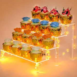 Display Shelf Cake Stand - 4 Tier Shelf Cake Pop Stand - Multifunctional and Durable  Stand - Mounting Hardware Included - Ideal for Desserts, , Glassware, Figurines