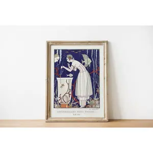 Retro French poster 1920| George Barbier | Vintage fish poster | Vintage French art | French wall decor | Vintage posters | 1920s wall decor