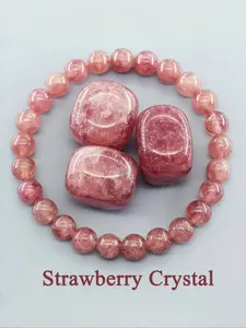 Boho Style Strawberry Crystal Beaded Bracelet, Vintage Style Beaded Bracelet for Women & Men, Fashion Accessories for Daily Wear, Crystal Bracelets