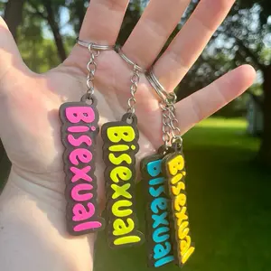 Bi Pride 3dPrint Keychain - 1in Tall Custom Plastic Keychain with Colorful Text Design
