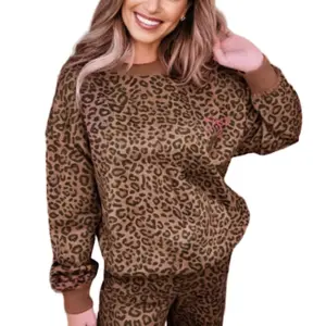 Leopard Luxe Lounge Set – Women’s 2-Piece Loungewear Outfit | Soft, Stretchy, Cozy Fit by Sharon Nicole